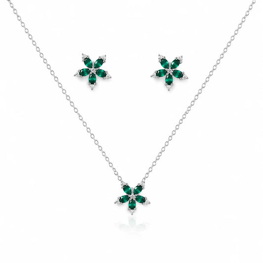 925 Silver Verdant Bloom Necklace Set