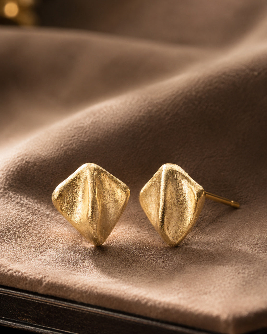 925 Sterling Silver Textured Geometric Stud Earrings