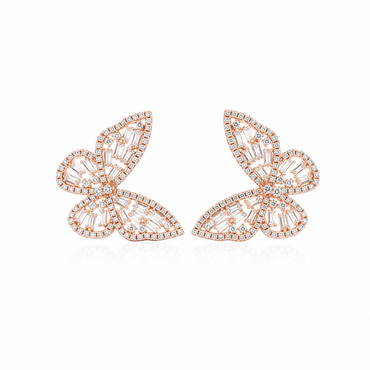 925 Sterling Silver Butterfly Stud Earrings