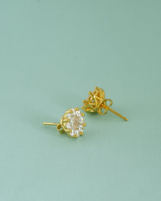 PEHRO 925 Sterling Silver Floral Cluster Stud Earrings