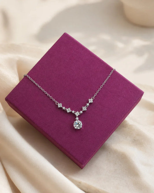925 Sterling Silver Celeste Drop Pendant Necklace |pehro