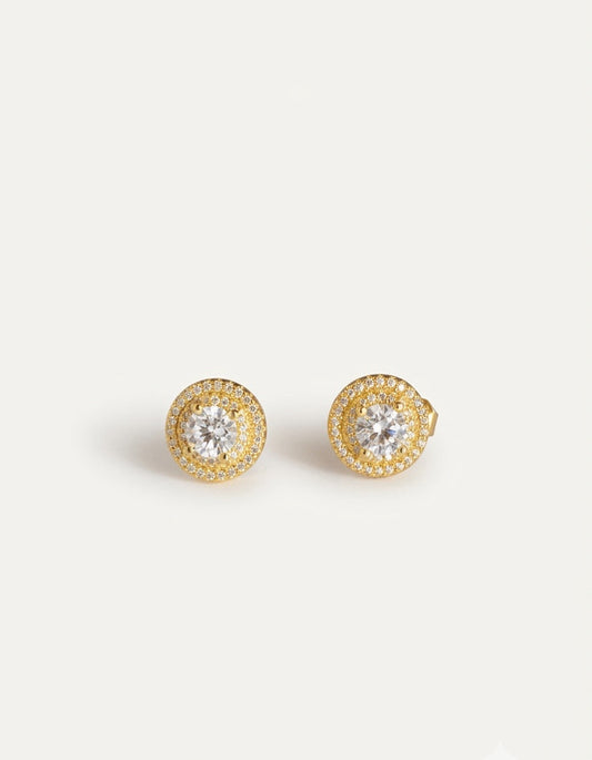 PEHRO 925 Sterling Silver Halo Stud Earrings