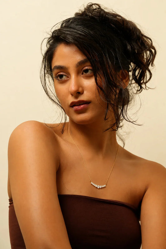 925 Sterling Silver Celeste Arc Pendant Necklace