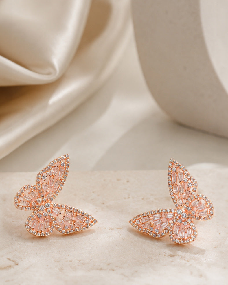 925 Sterling Silver Butterfly Stud Earrings