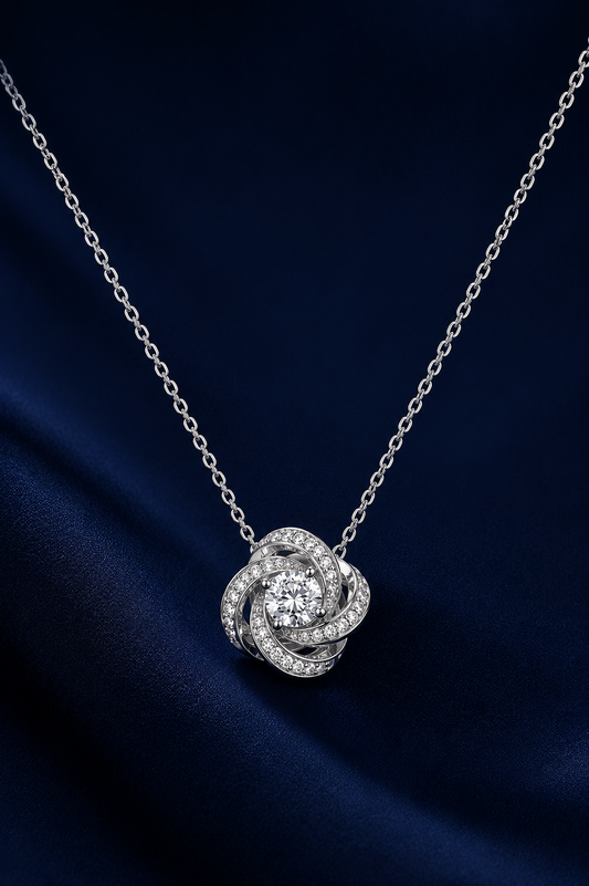 925 Sterling Silver Eternal Bloom Pendant Necklace