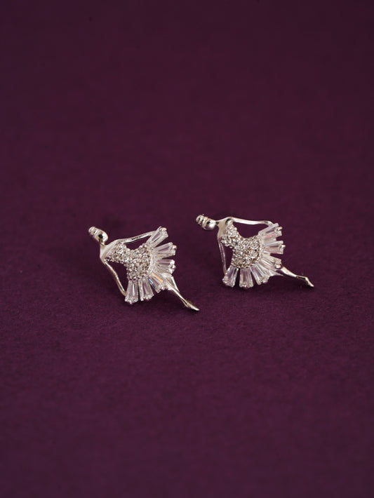 925 Sterling Silver Etoile Ballerina Stud Earrings