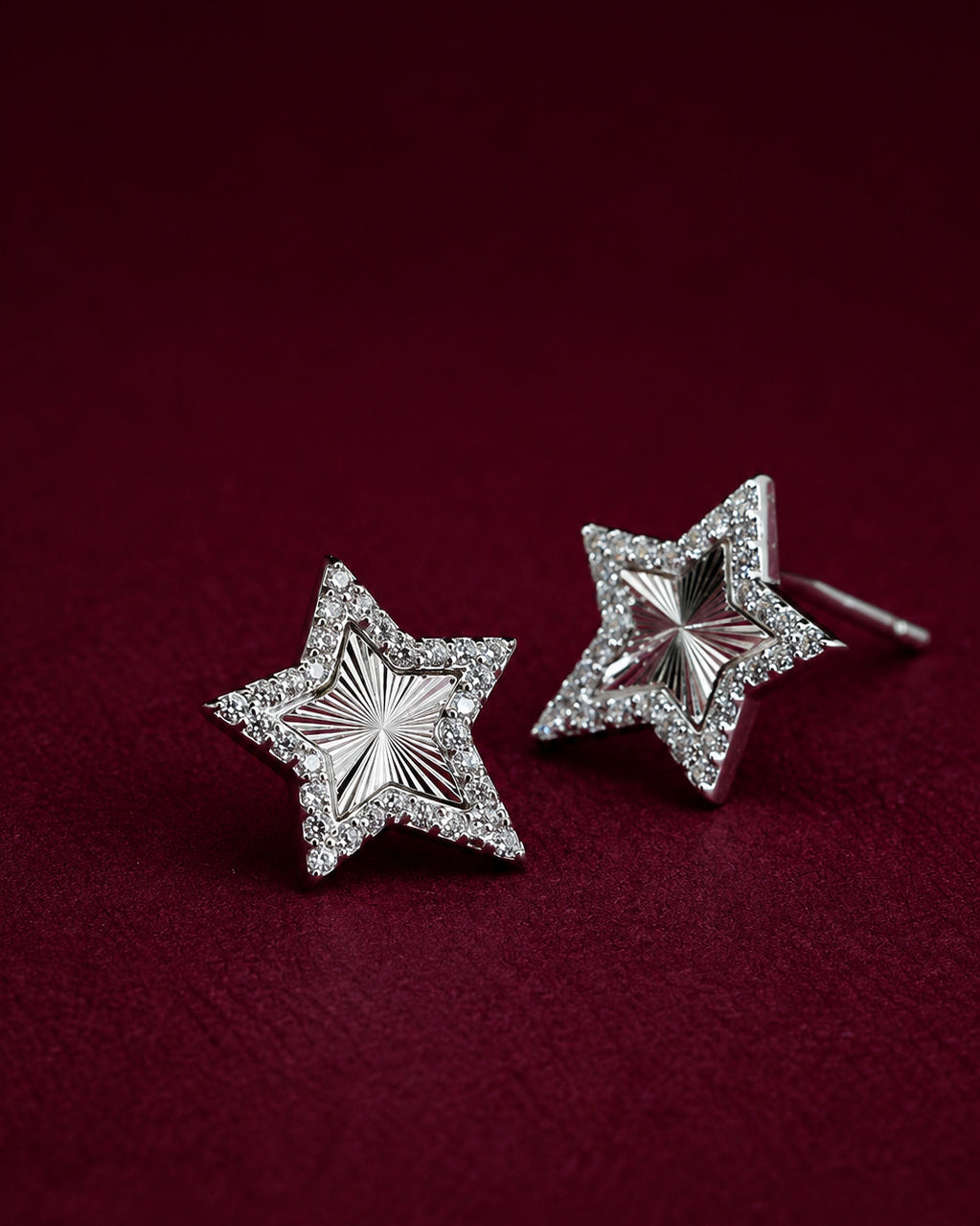 925 Sterling Silver Celestial Star Stud Earrings