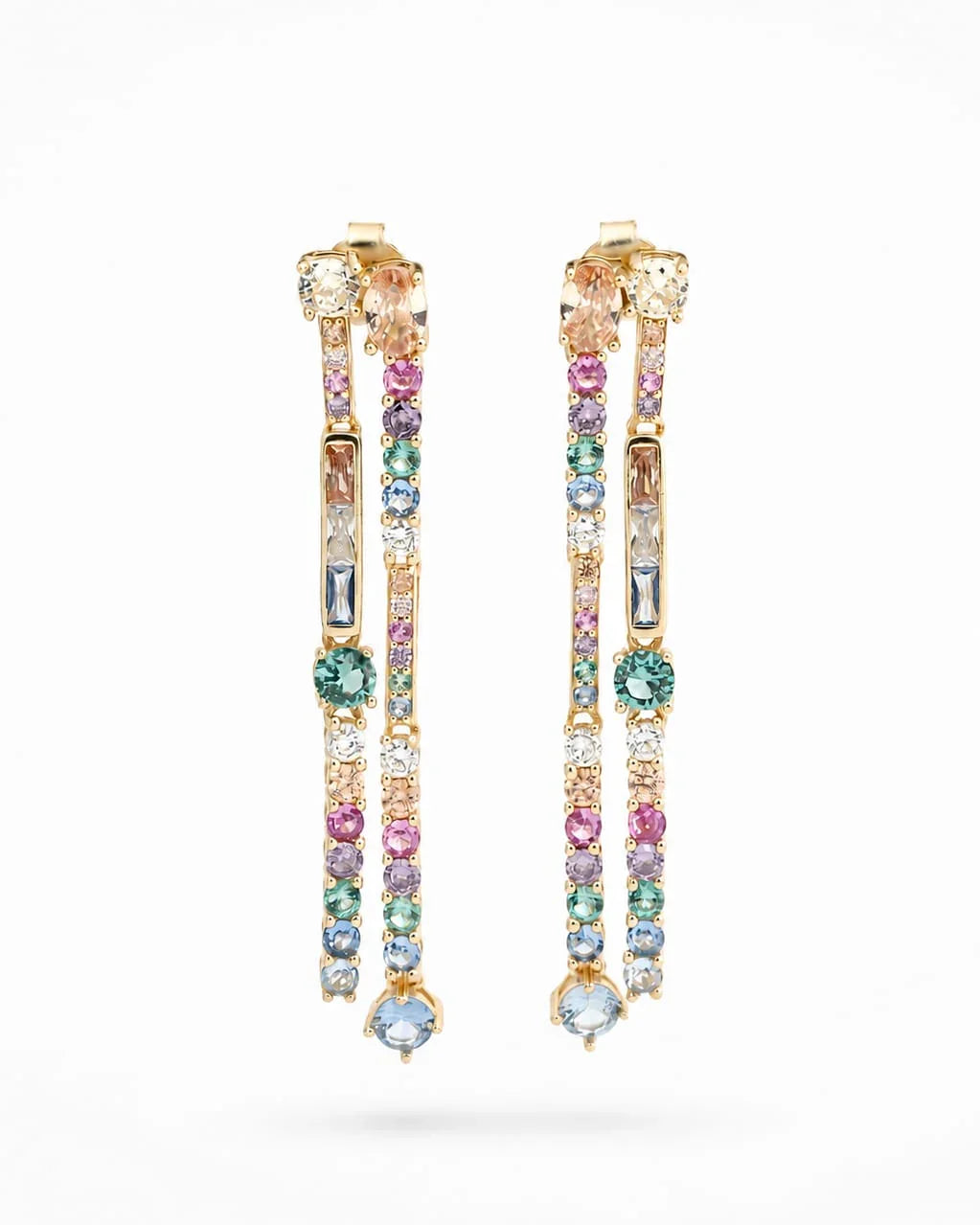 Pastel Cascade Earrings | 925 Silver & 18K Gold