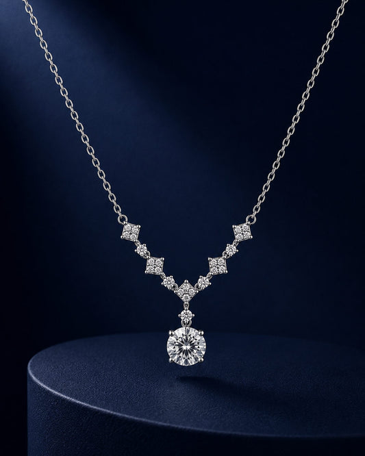 925 Sterling Silver Celeste Drop Pendant Necklace