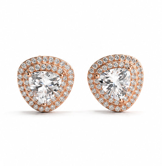 925 Sterling Silver Aurora Halo Stud Earrings