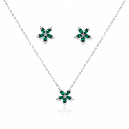 925 Silver Verdant Bloom Necklace Set