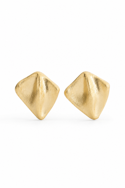 925 Sterling Silver Textured Geometric Stud Earrings
