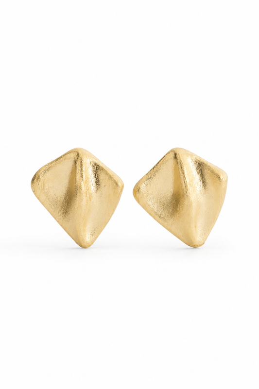 925 Sterling Silver Textured Geometric Stud Earrings