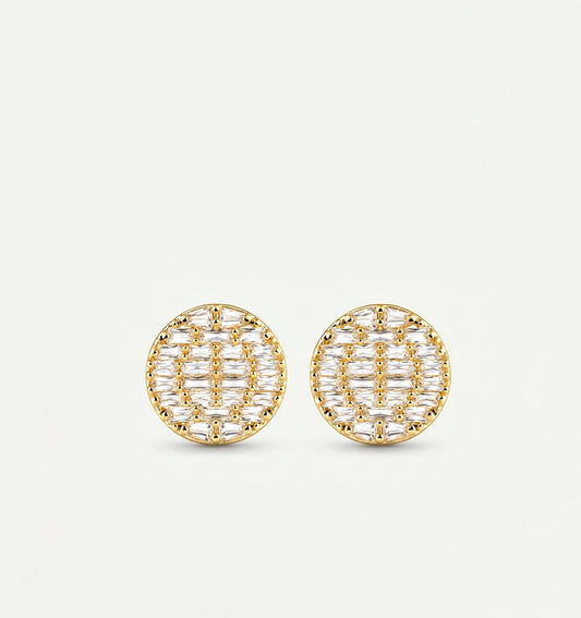 925 Sterling Silver Eclipse Disc Stud Earrings