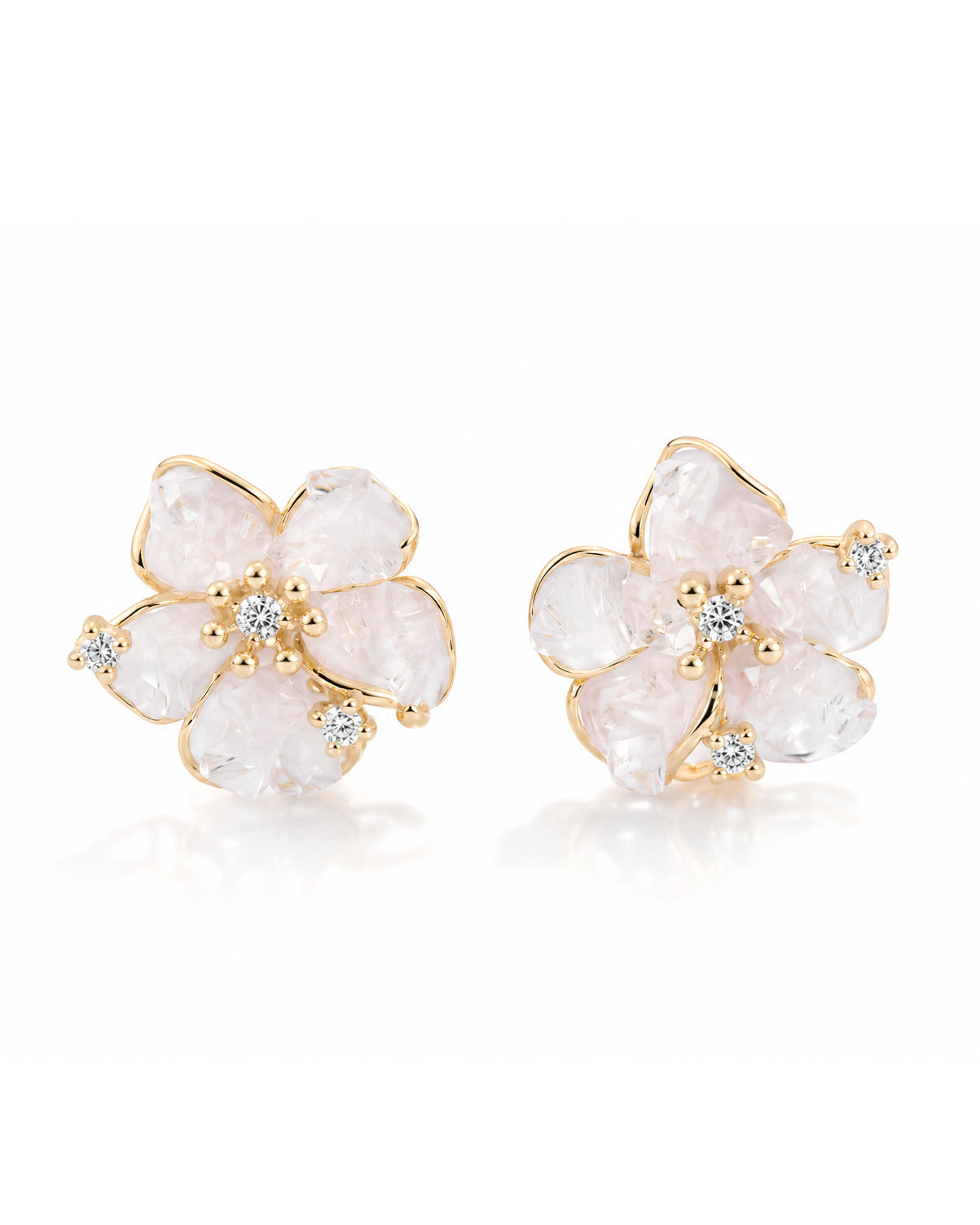 925 Sterling Silver Blush Blossom Stud Earrings