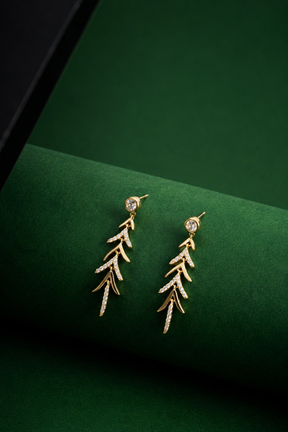925 Sterling Silver Nature Leaf Drop Earrings