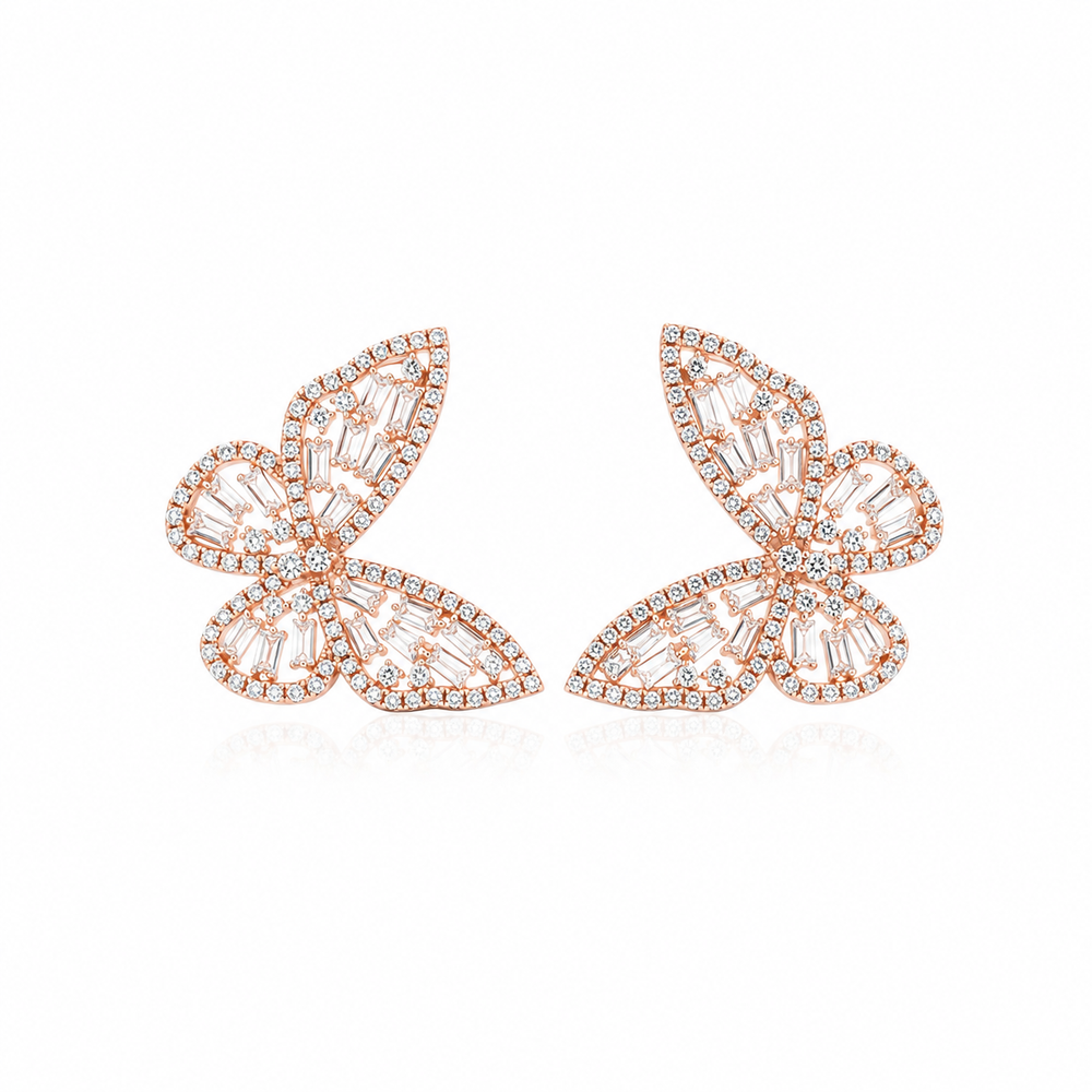 925 Sterling Silver Butterfly Stud Earrings