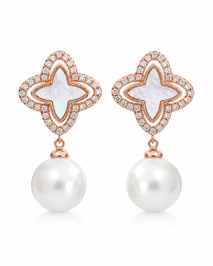 925 Sterling Silver Flutter Pearl Stud Earrings