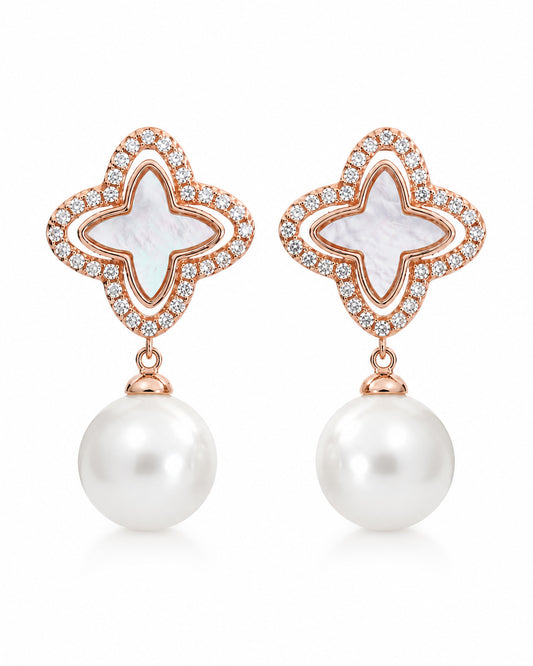 925 Sterling Silver Flutter Pearl Stud Earrings