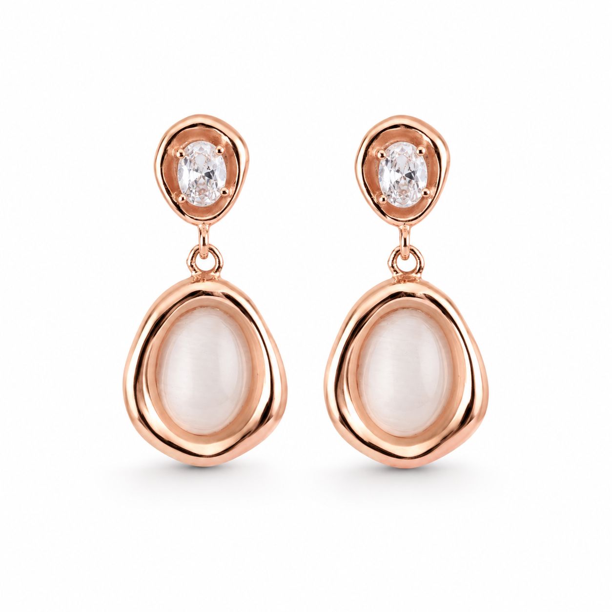 925 Sterling Silver Oval Drop Earrings