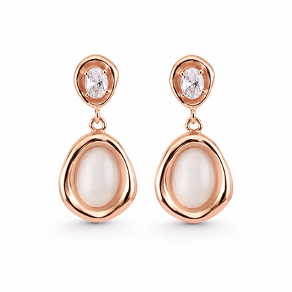 925 Sterling Silver Oval Drop Earrings