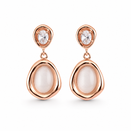 925 Sterling Silver Oval Drop Earrings