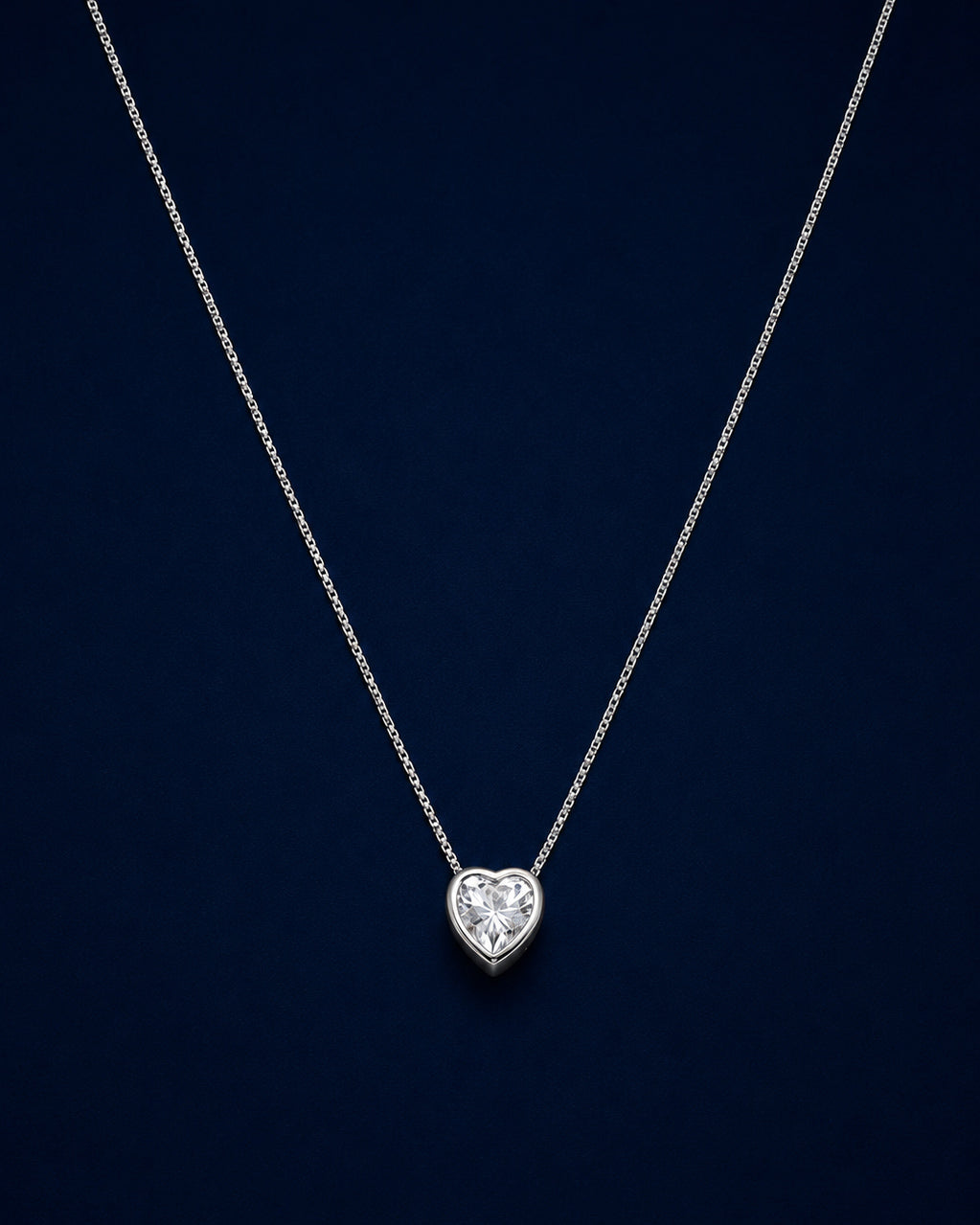 925 Sterling Silver Amour Heart Pendant Necklace