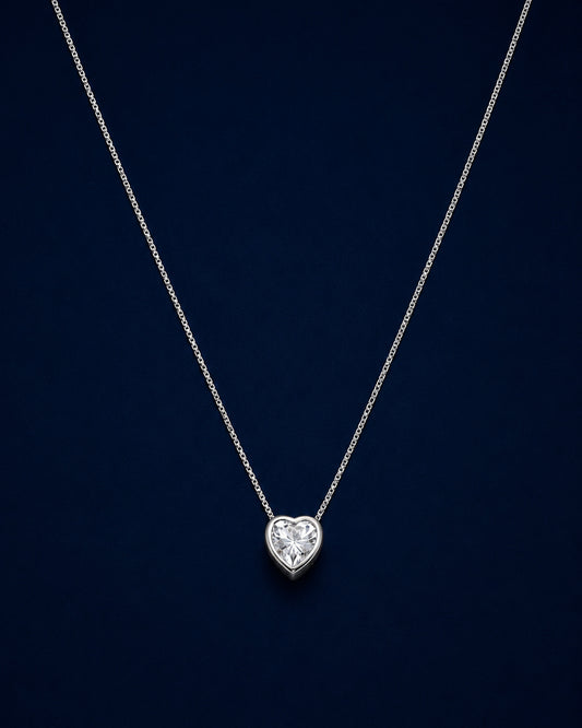 925 Sterling Silver Amour Heart Pendant Necklace
