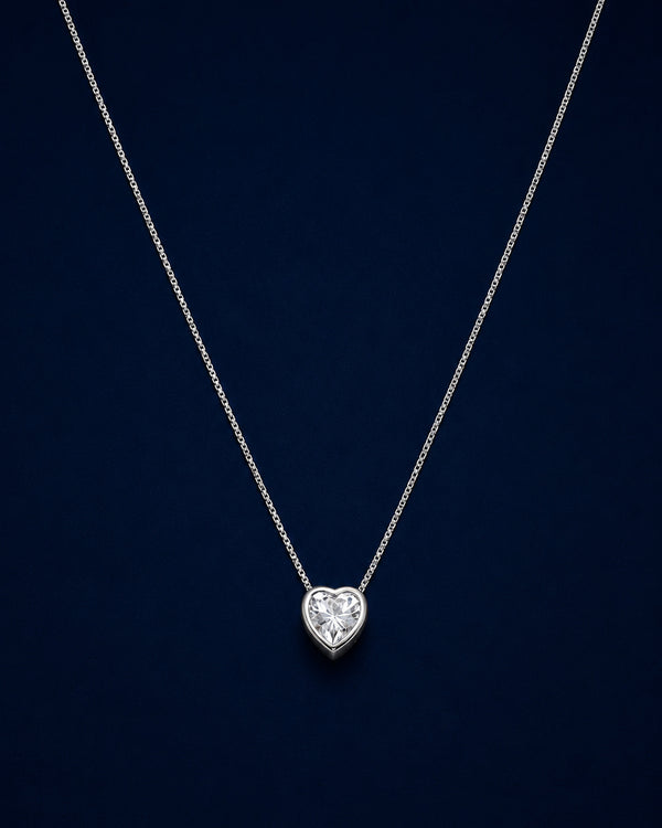925 Sterling Silver Amour Heart Pendant Necklace