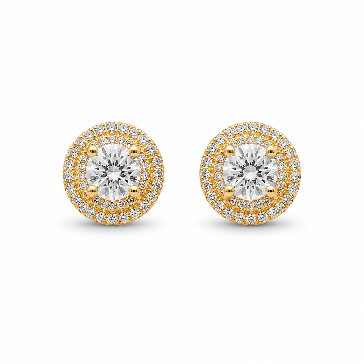 PEHRO 925 Sterling Silver Halo Stud Earrings