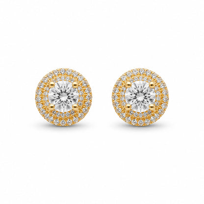 PEHRO 925 Sterling Silver Halo Stud Earrings