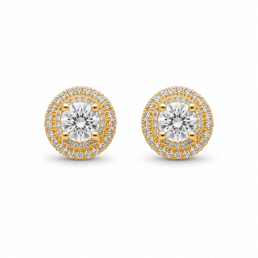 PEHRO 925 Sterling Silver Halo Stud Earrings