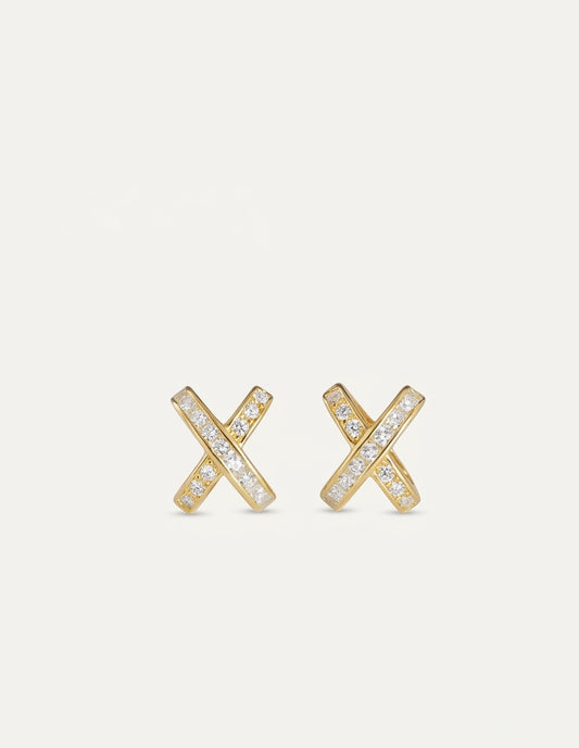 PEHRO 925 Sterling Silver Crossover Stud Earrings