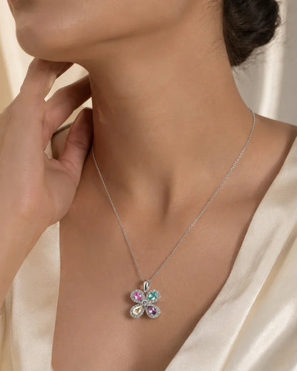 925 Sterling Silver Prism Bloom Pendant Necklace