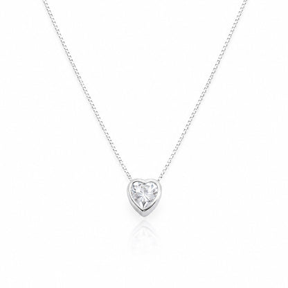 925 Sterling Silver Amour Heart Pendant Necklace