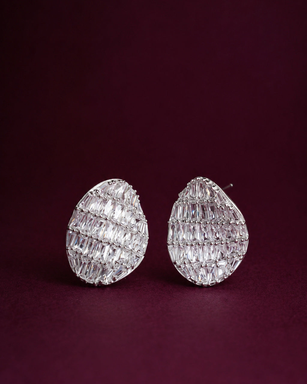 925 Sterling Silver Elan Marquise Stud Earrings