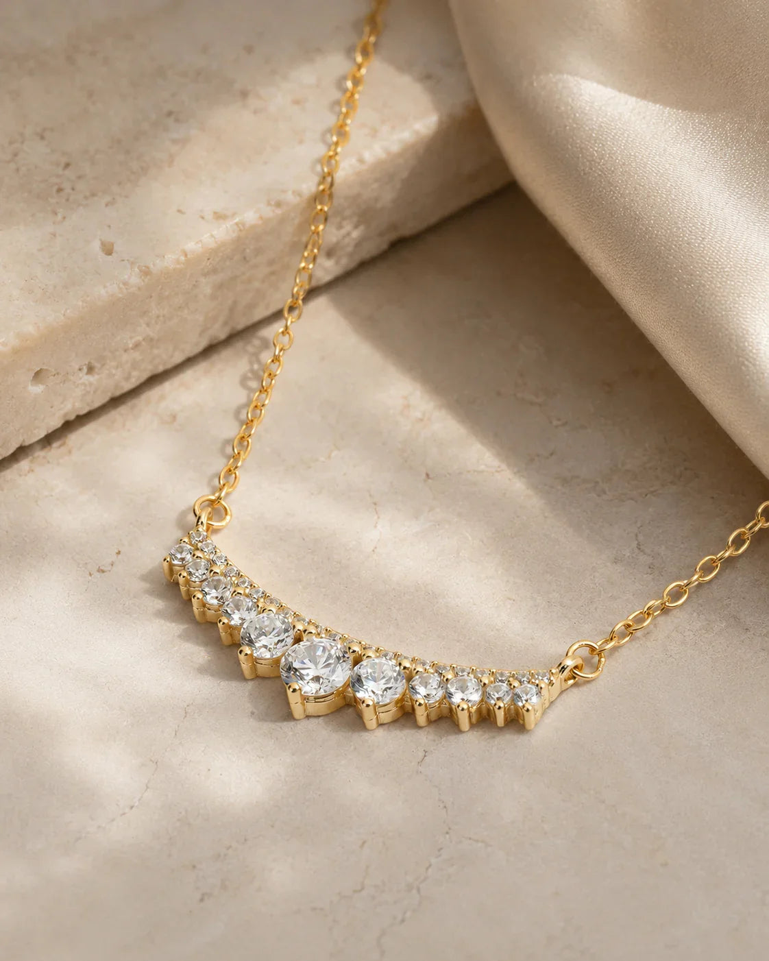 925 Sterling Silver Celeste Arc Pendant Necklace