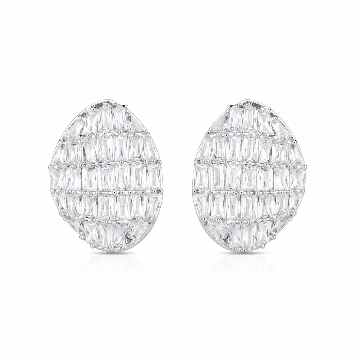 925 Sterling Silver Elan Marquise Stud Earrings