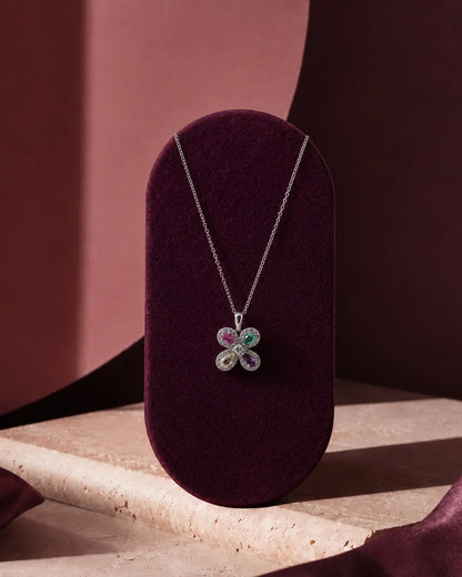 925 Sterling Silver Prism Bloom Pendant Necklace
