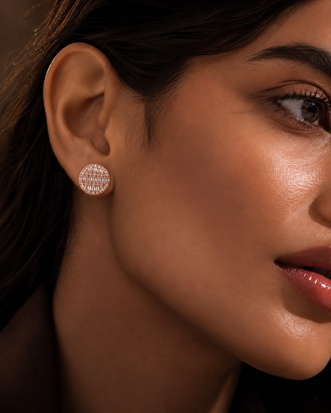 925 Sterling Silver Eclipse Disc Stud Earrings