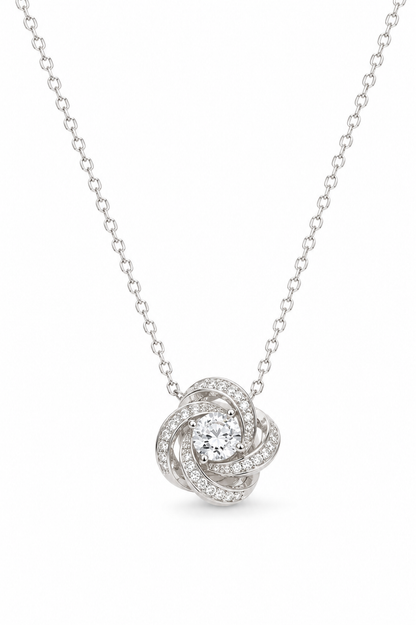925 Sterling Silver Eternal Bloom Pendant Necklace