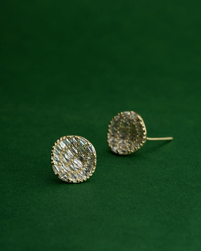 925 Sterling Silver Eclipse Disc Stud Earrings