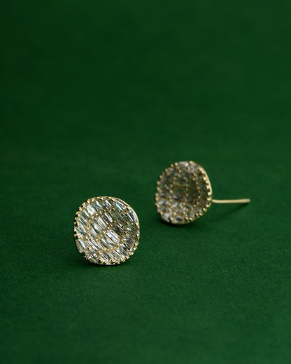 925 Sterling Silver Eclipse Disc Stud Earrings
