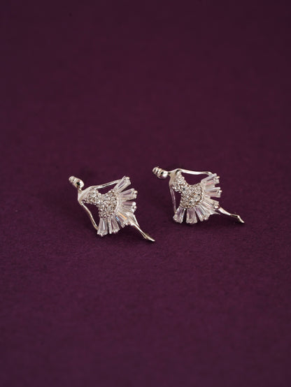 925 Sterling Silver Etoile Ballerina Stud Earrings