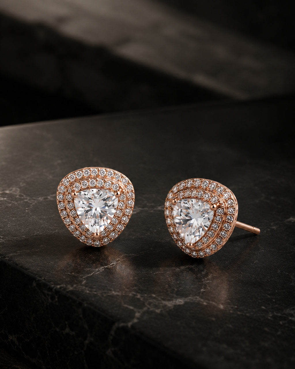 925 Sterling Silver Aurora Halo Stud Earrings
