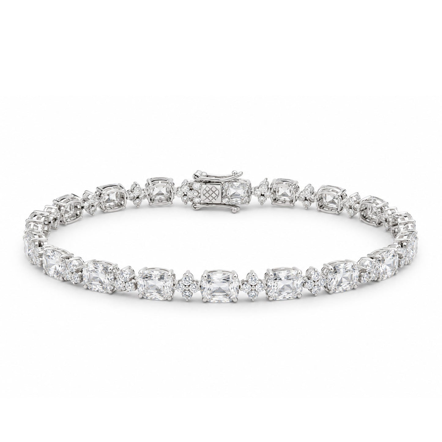 925 Sterling Silver Cushion Cut Bracelet for Women