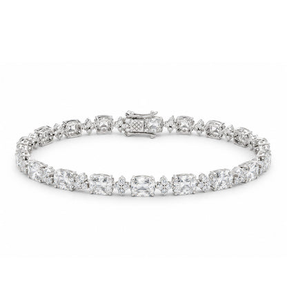 925 Sterling Silver Cushion Cut Bracelet for Women