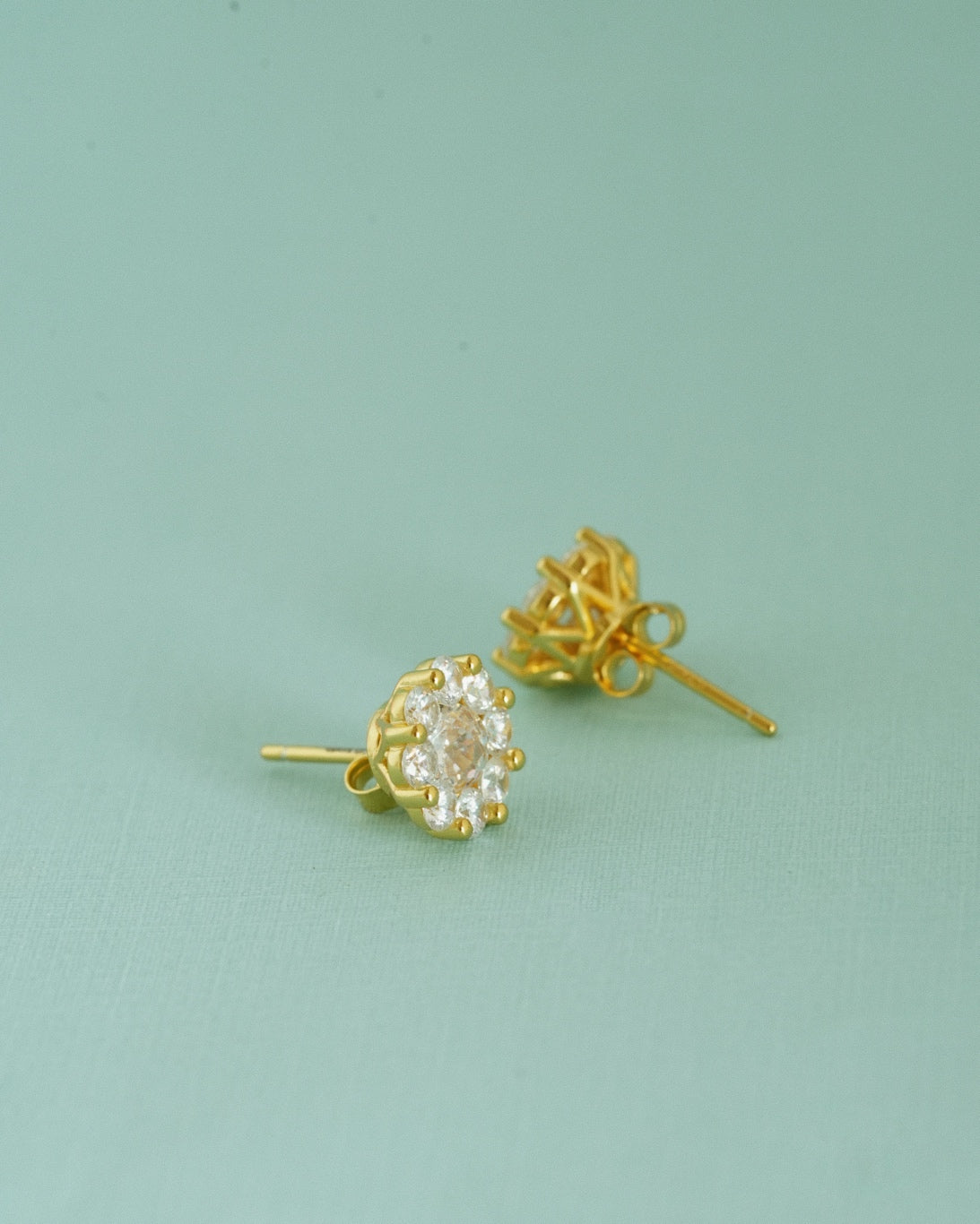925 Sterling Silver Floral Cluster Stud Earrings