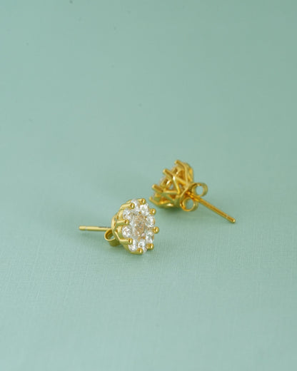925 Sterling Silver Floral Cluster Stud Earrings
