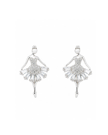 925 Sterling Silver Etoile Ballerina Stud Earrings
